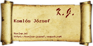 Komlós József névjegykártya