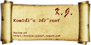 Komlós József névjegykártya